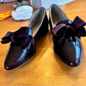 Vince Camuto Burgundy VP-Raylena Flats with Velvet Bow
